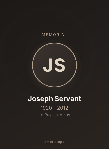 Memorial portrait of Joseph Servant