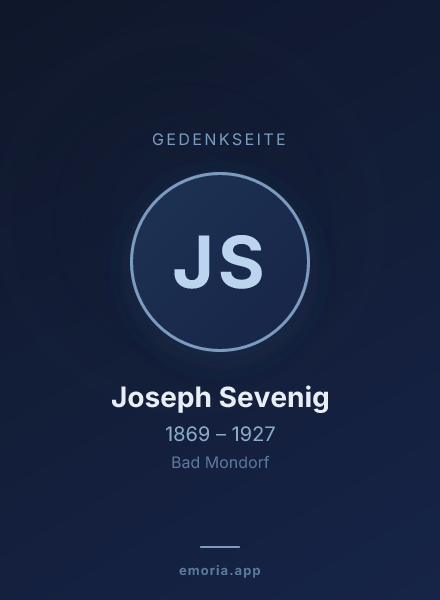 Gedenkportrait von Joseph Sevenig