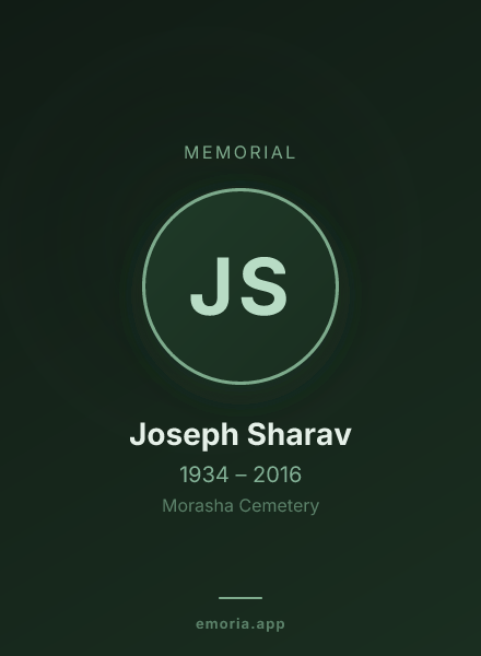 Memorial portrait of Joseph Sharav
