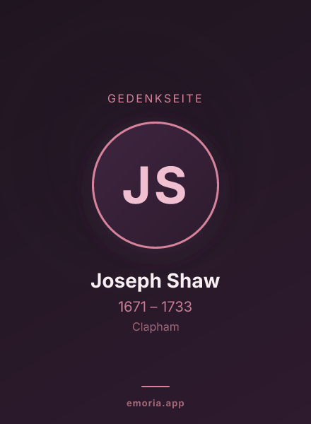 Gedenkportrait von Joseph Shaw