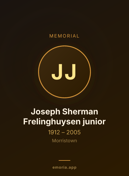 Memorial portrait of Joseph Sherman Frelinghuysen junior