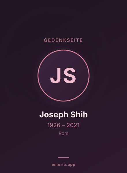 Gedenkportrait von Joseph Shih