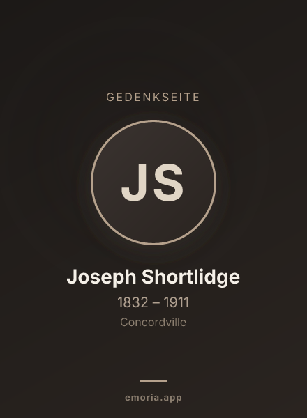 Gedenkportrait von Joseph Shortlidge