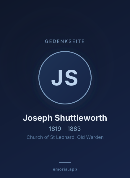 Gedenkportrait von Joseph Shuttleworth