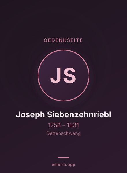 Gedenkportrait von Joseph Siebenzehnriebl