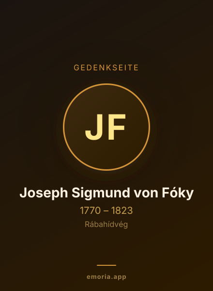 Gedenkportrait von Joseph Sigmund von Fóky