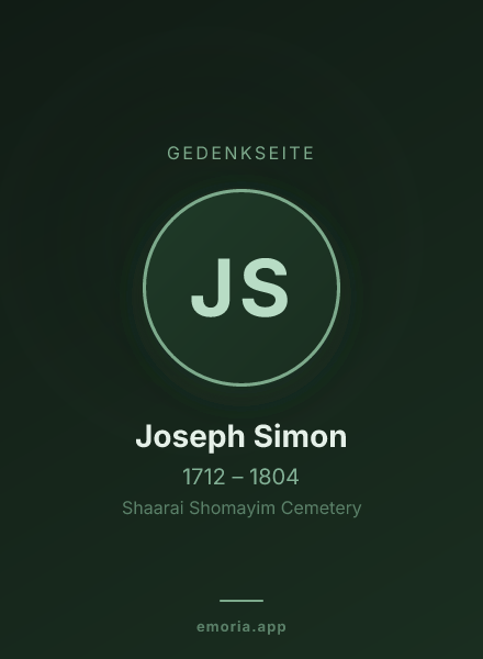 Gedenkportrait von Joseph Simon