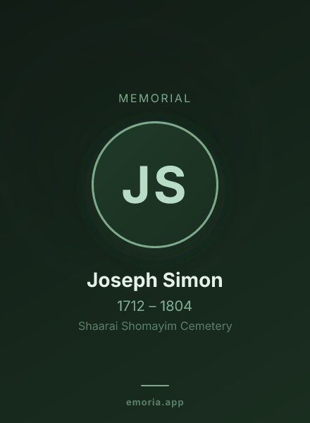 Memorial portrait of Joseph Simon