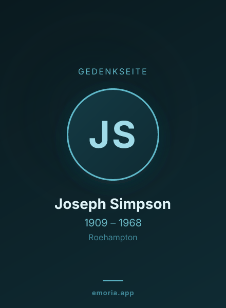 Gedenkportrait von Joseph Simpson