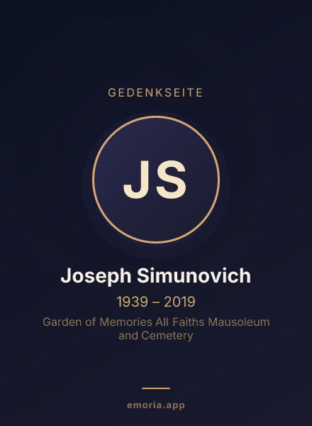 Gedenkportrait von Joseph Simunovich