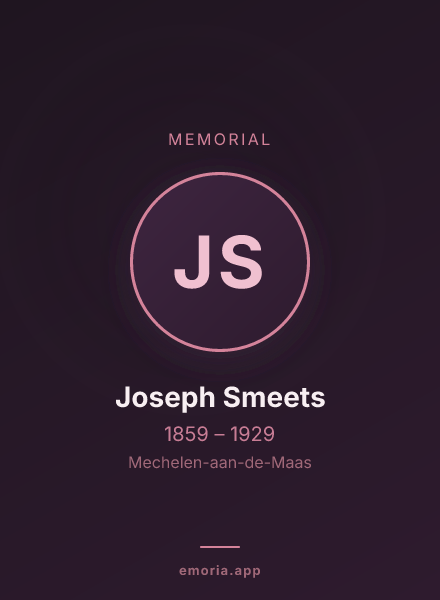 Memorial portrait of Joseph Smeets