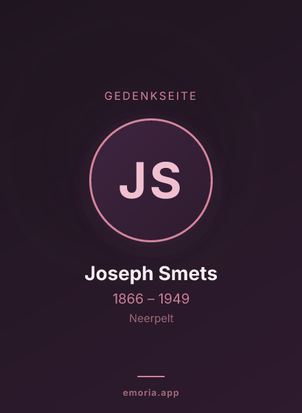 Gedenkportrait von Joseph Smets