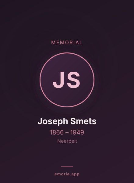 Memorial portrait of Joseph Smets