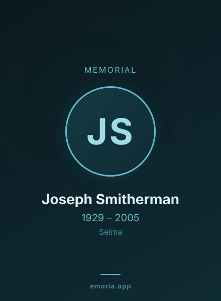 Memorial portrait of Joseph Smitherman