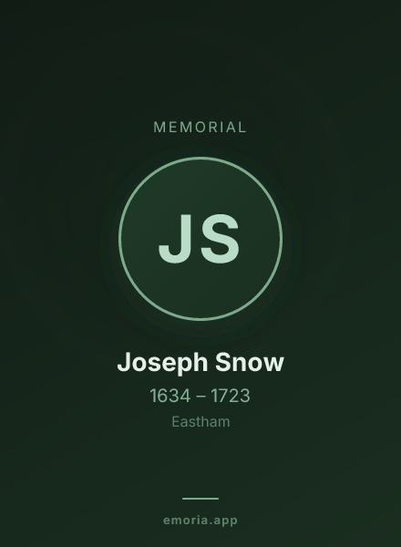 Memorial portrait of Joseph Snow