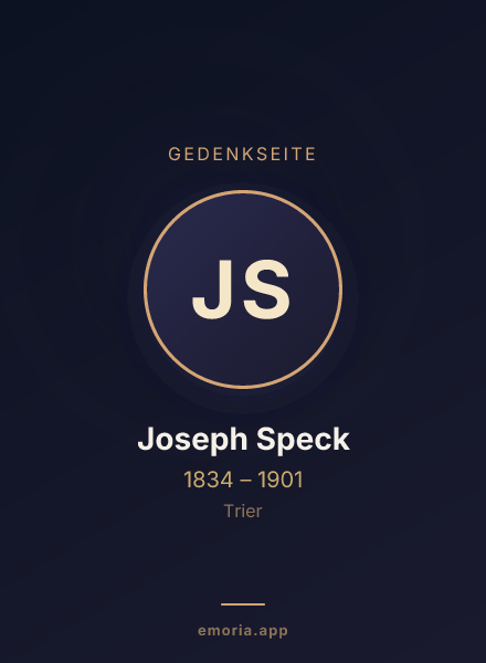 Gedenkportrait von Joseph Speck