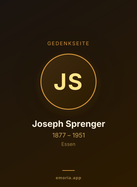 Gedenkportrait von Joseph Sprenger