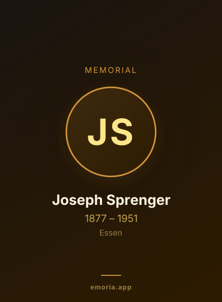 Memorial portrait of Joseph Sprenger
