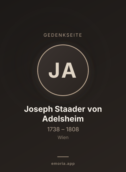 Gedenkportrait von Joseph Staader von Adelsheim