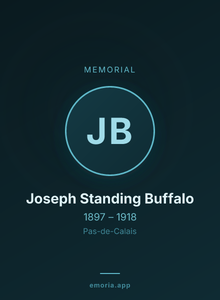 Memorial portrait of Joseph Standing Buffalo