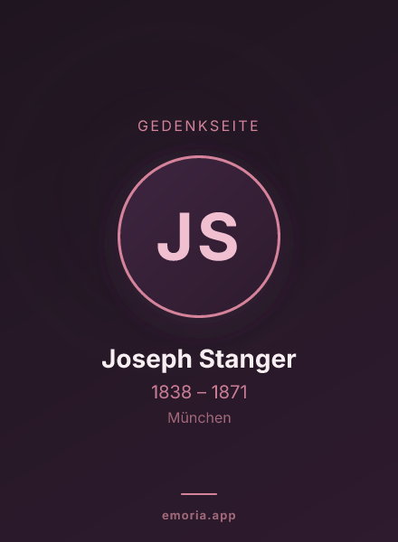 Gedenkportrait von Joseph Stanger