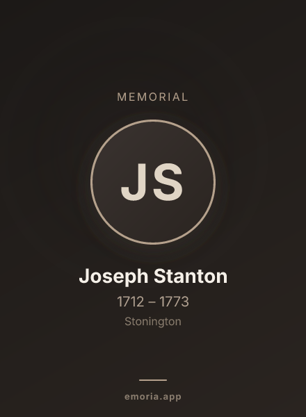 Memorial portrait of Joseph Stanton
