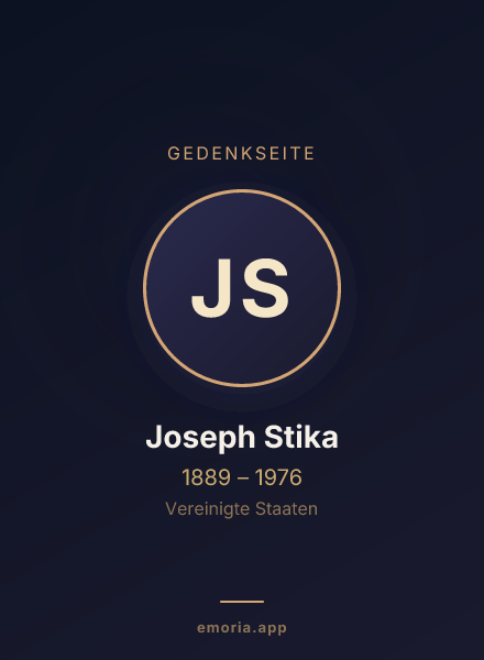 Gedenkportrait von Joseph Stika