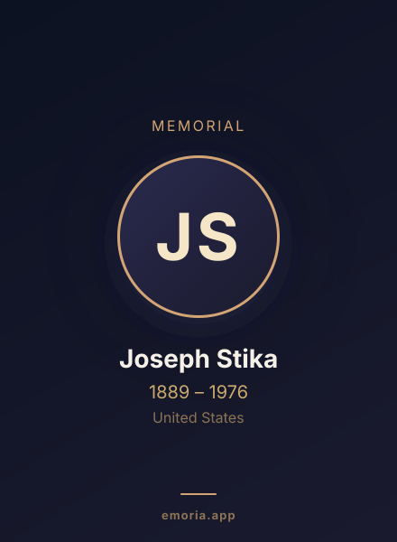 Memorial portrait of Joseph Stika