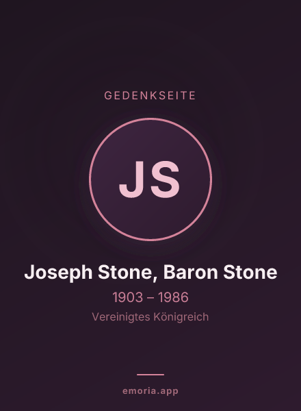 Gedenkportrait von Joseph Stone, Baron Stone