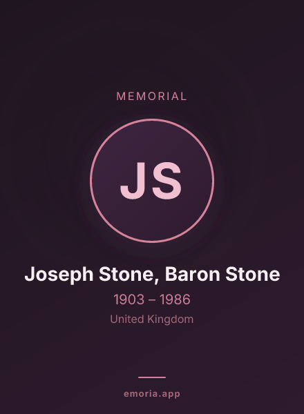 Memorial portrait of Joseph Stone, Baron Stone