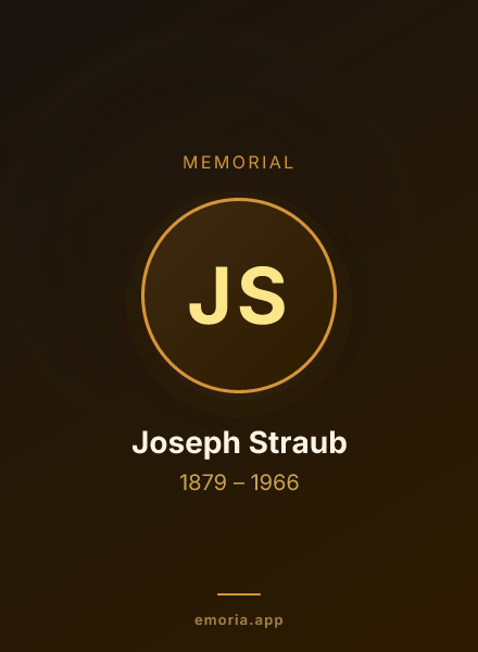 Memorial portrait of Joseph Straub