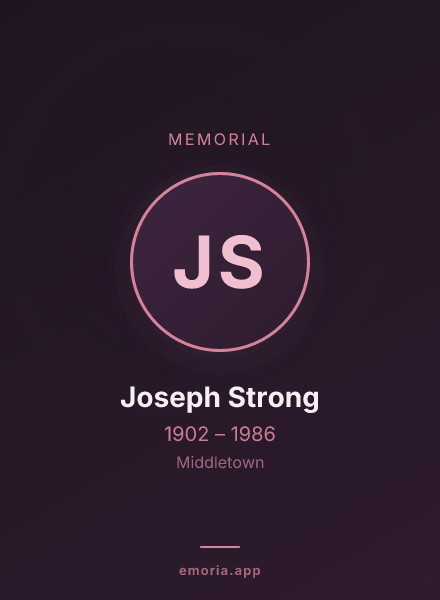 Memorial portrait of Joseph Strong