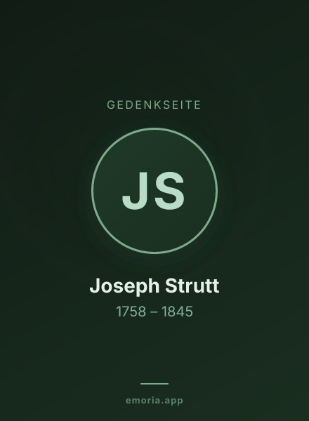 Gedenkportrait von Joseph Strutt
