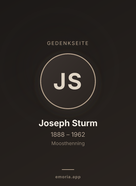 Gedenkportrait von Joseph Sturm
