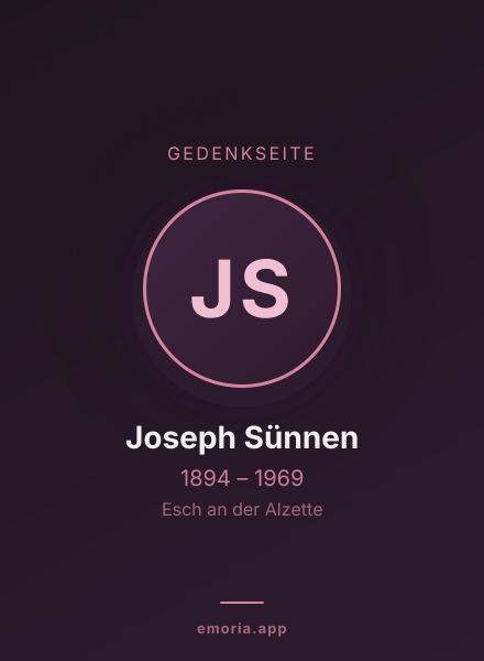 Gedenkportrait von Joseph Sünnen