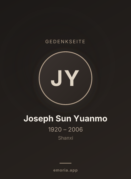 Gedenkportrait von Joseph Sun Yuanmo