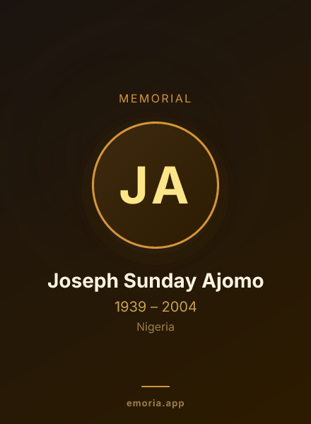 Memorial portrait of Joseph Sunday Ajomo