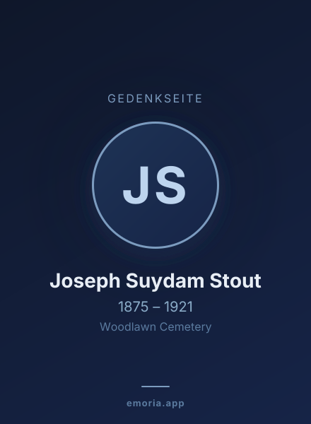 Gedenkportrait von Joseph Suydam Stout