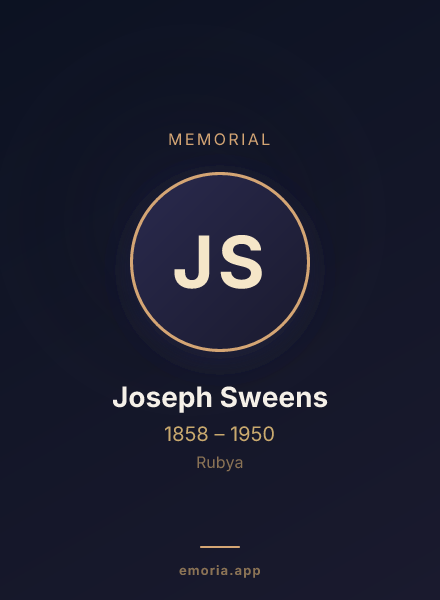 Memorial portrait of Joseph Sweens