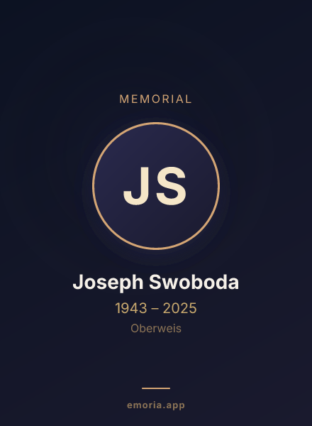 Memorial portrait of Joseph Swoboda