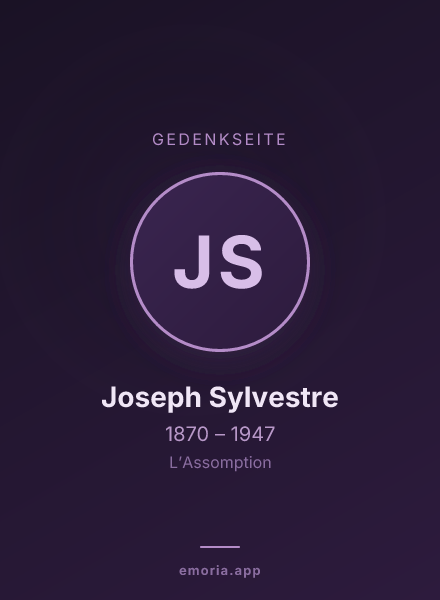 Gedenkportrait von Joseph Sylvestre