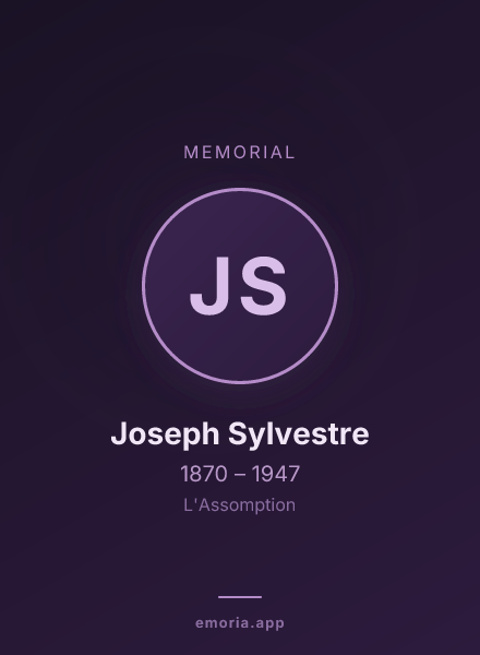Memorial portrait of Joseph Sylvestre