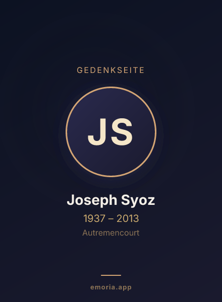 Gedenkportrait von Joseph Syoz