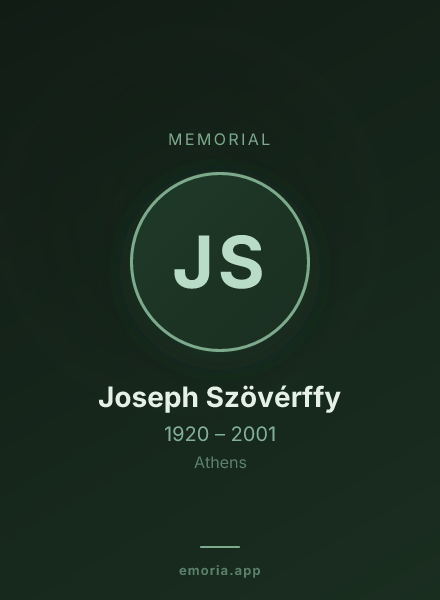 Memorial portrait of Joseph Szövérffy