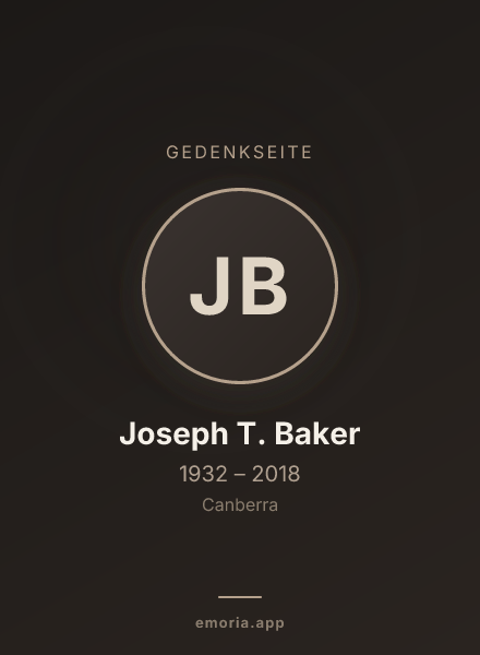 Gedenkportrait von Joseph T. Baker