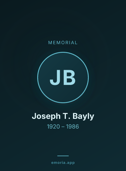 Memorial portrait of Joseph T. Bayly