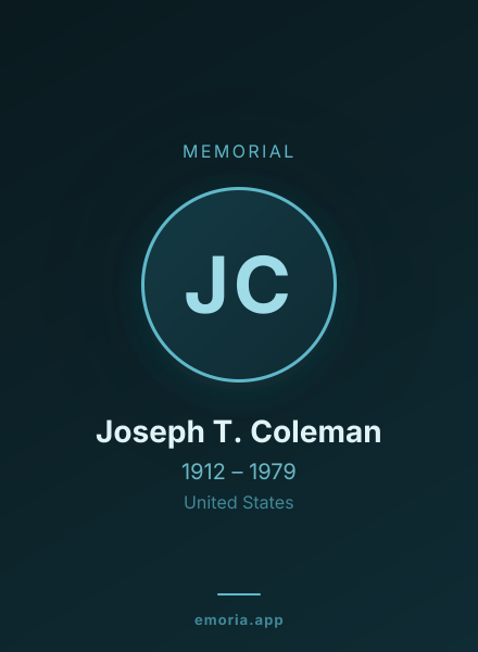 Memorial portrait of Joseph T. Coleman