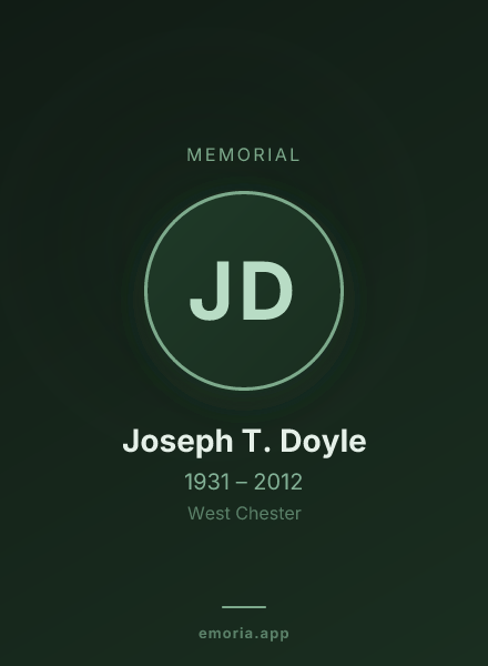Memorial portrait of Joseph T. Doyle