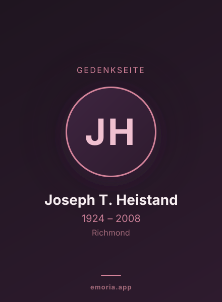 Gedenkportrait von Joseph T. Heistand