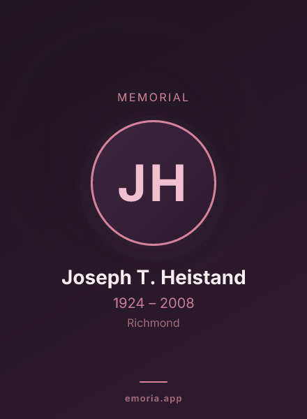 Memorial portrait of Joseph T. Heistand